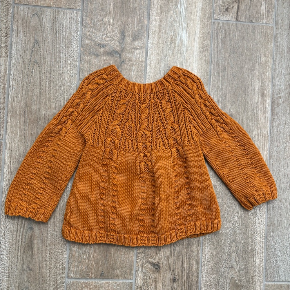 Garnet Hill Kids Goldenrod 100% Pima Cotton Sweater Sz S - Picture 2 of 9